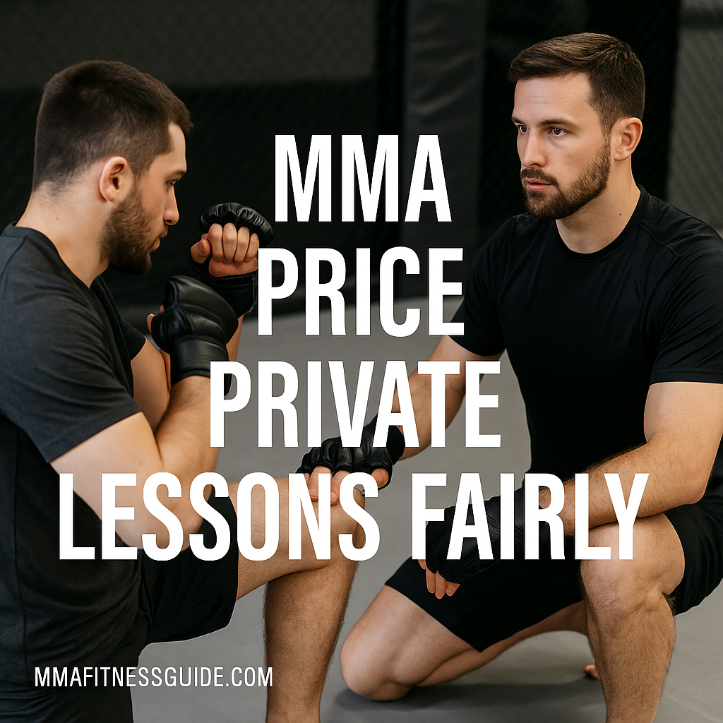 Male MMA coach teaching a one-on-one private training session in a gym, focusing on striking technique.