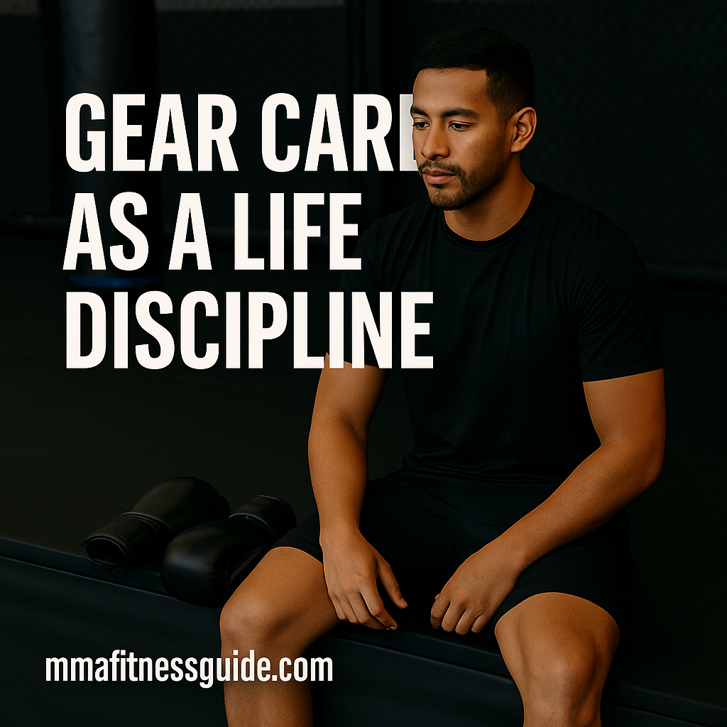 Male athlete sitting on the edge of a mat in an MMA gym with his gloves placed beside him, shown with the article title on the image.