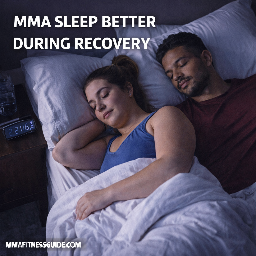 MMA athletes resting and sleeping after training, highlighting the importance of quality sleep for recovery, healing, and long-term performance.